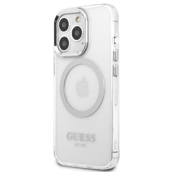 Apple iPhone 13 Pro 6.1'' Guess Metal Outline Magsafe Case Cover, Silver | Telefona Maciņš Vāks Apvalks Bampers (0)