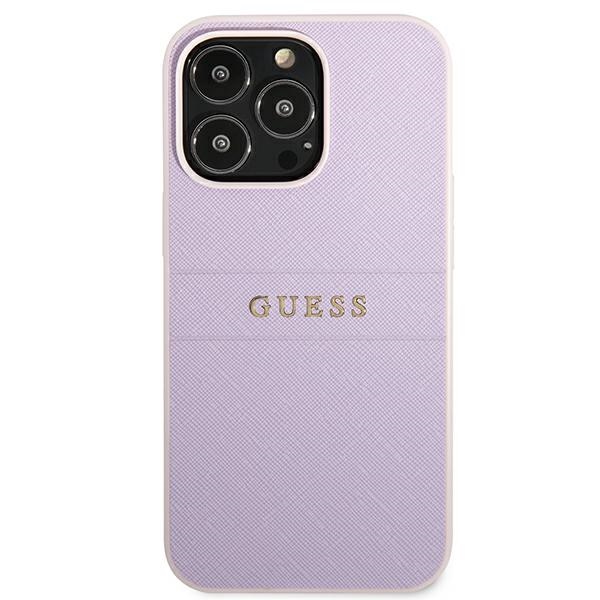 Apple iPhone 13 Pro 6.1'' Guess Saffiano Hot Stamp & Metal Logo Case Cover (GUHCP13LPSASBPU), Purple | Telefona... (1)