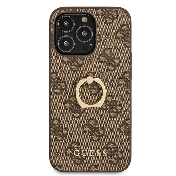 Apple iPhone 13 Pro 6.1'' Guess 4G with Ring Stand Case Cover (GUHCP13L4GMRBR), Brown | Telefona Maciņš Vāks Apvalks... (1)