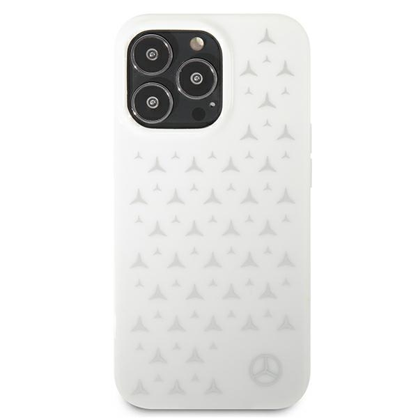 Mercedes MEHCP13LESPWH iPhone 13 Pro / 13 6,1" white hardcase Silver Stars Pattern (1)