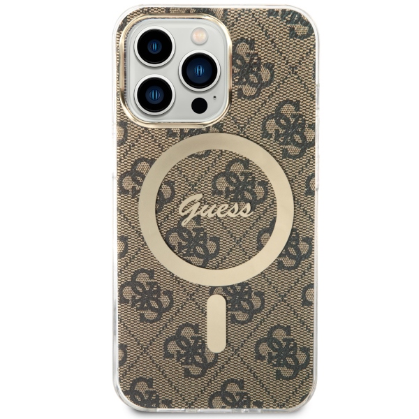 Apple iPhone 13 Pro 6.1'' Guess 4G MagSafe Case Cover (GUHMP13LH4STW), Brown | Telefona Maciņš Vāks Apvalks Bampers (0)