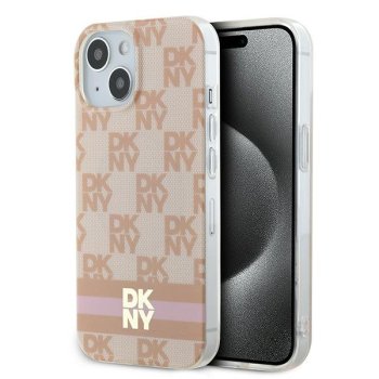 Apple iPhone 13 6.1'' DKNY IML Checkered Mono Pattern Printed Stripes MagSafe Case Cover, Pink | Telefona Vāciņš...