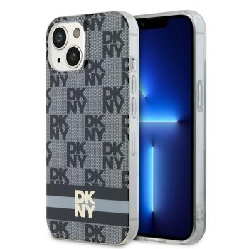 Apple iPhone 13 6.1'' DKNY IML Checkered Mono Pattern Printed Stripes MagSafe Case Cover, Black | Telefona Vāciņš...