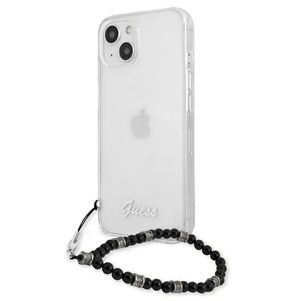 Guess caurspīdīgs ciets vāciņš iPhone 13 Pearl Melns (0)