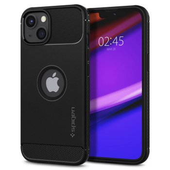Apple iPhone 13 6.1'' Spigen Rugged Armor Case Cover, Black | Telefona Maciņš Vāks Apvalks Bampers