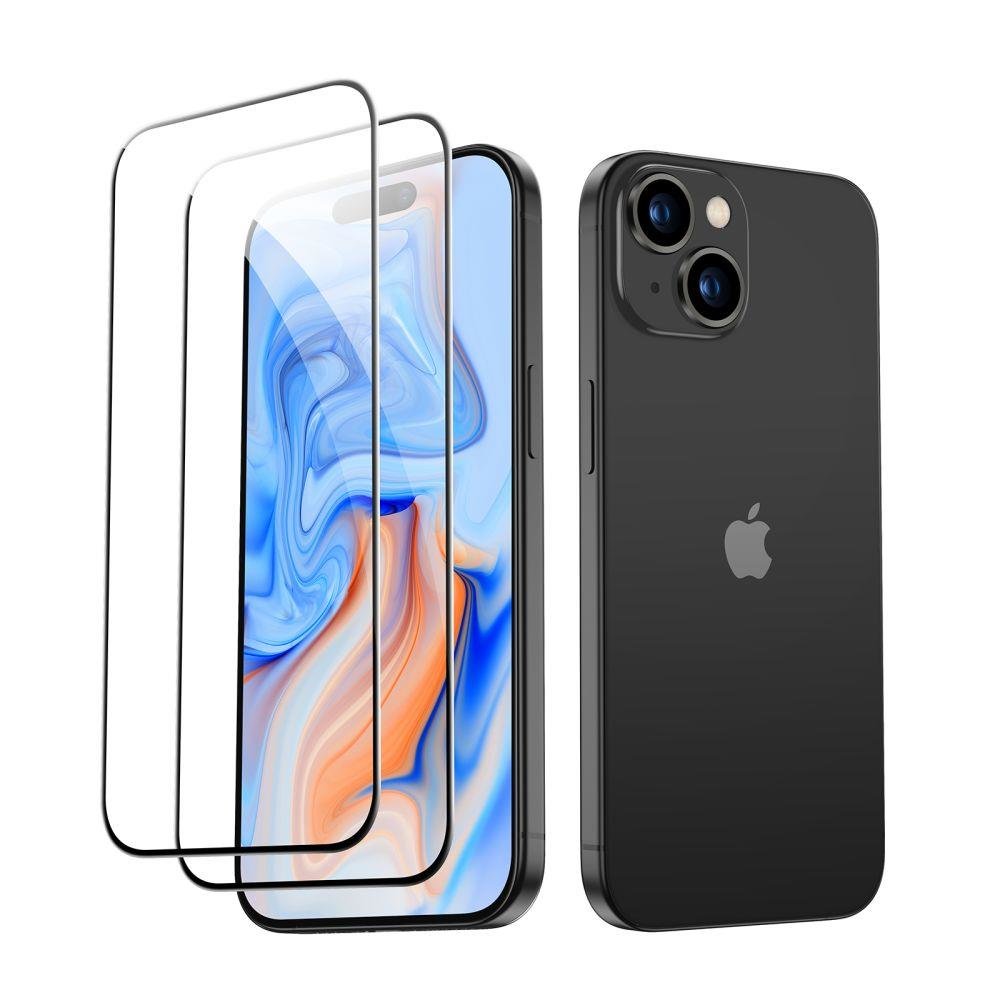 Apple iPhone 15 Plus 6.7'' ESR Armorite Tempered Glass Screen Protector, Black, 2 pcs. | Telefona Ekrāna Aizsargstikls... (0)