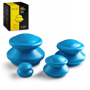 Ārstnieciskās Akupunktūras Vakuuma Masāžas Bankas 4FIZJO, 4 gab. | Acupuncture Massage Bubbles Jars