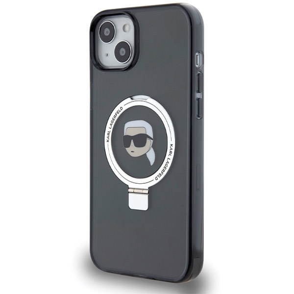 Apple iPhone 15 Plus 6.7" Karl Lagerfeld Ring Stand Karl Head MagSafe Case Cover, Black | Telefona Maciņš Vāks... (0)