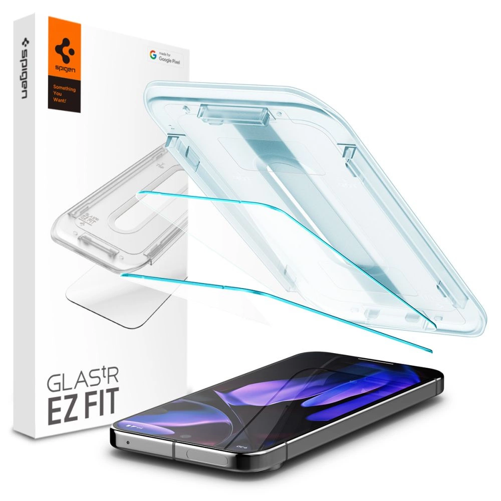 Spigen Glas.tR EZ Fit rūdīts stikls ar aplikatoru priekš Google Pixel 9 / Pro (2 gab.) | Tempered Glass with Applicator for pcs.)