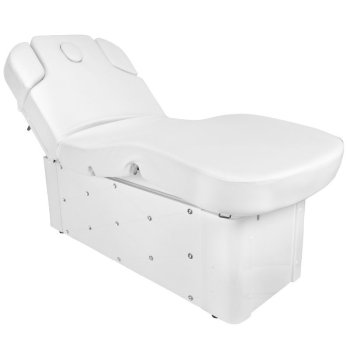 Kosmētiskā gulta, masāžas kušete ar apsildāmo AZZURRO KRYSTAL 370-3, balta | Cosmetic bed, massage couch with heating, white