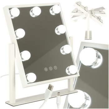 Kosmētikas spogulis ar LED apgaismojumu USB, 25x30cm | LED Illuminated Cosmetic Makeup Mirror