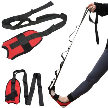 Regulējams kāju muskuļu stiepšanas josta 155 cm, melni-sarkana