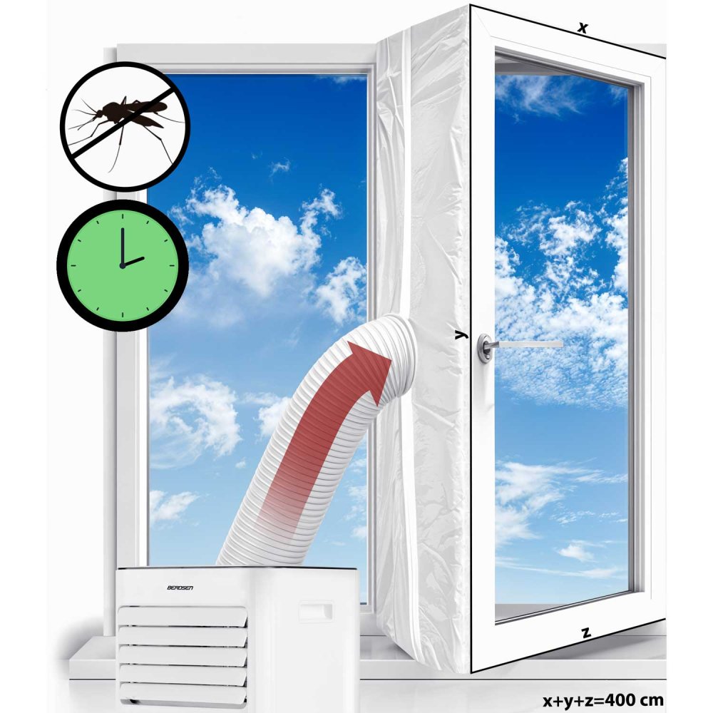 Mobilais kondicionieris Berdsen BD-580 10000 BTU ar logu blīvējumu (3)