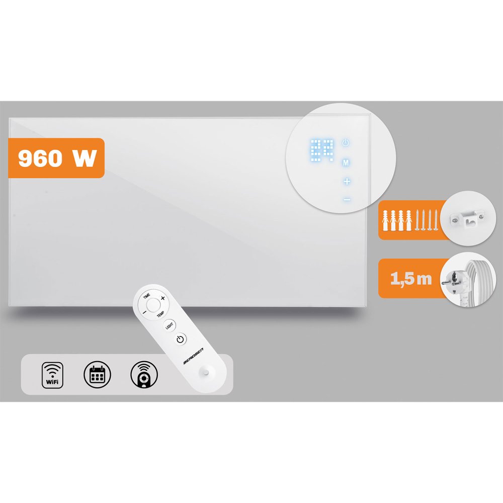 Infrasarkanais sildītājs Berdsen BD-989 960 W ar WiFi un tālvadības pulti (1)