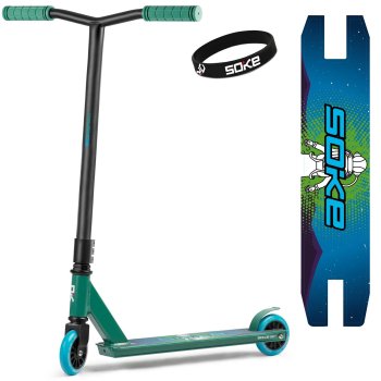 Soke GO! trikscrejritenis skeitparkam, zaļi-zils