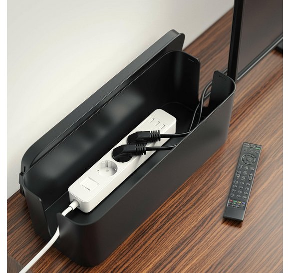 Kabeļu Uzglabāšanas Kaste Vadu Organizators, Melns | Dustproof Cable Storage Box (1)