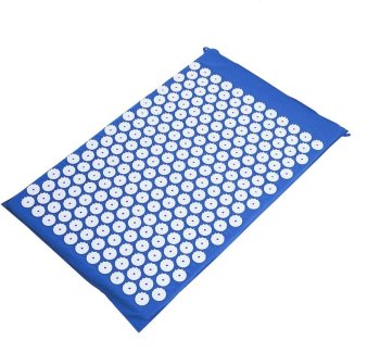 Akupresūras akupunktūras paklājs masāžas adatu paklājiņš 65x40cm, Kuzņecova aplikators, zils | Acupressure Acupuncture Massage Mat