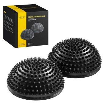 4FIZJO Līdzsvara Ezis Sensoriskās Puslodes Rehabilitācijai un Pēdu Masāžai, Komplekts 2 gab., Melns | Sensory Hemisphere with Spikes for Rehabilitation
