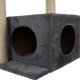 Kaķu māja / kāpelēšanas koks - stabs / nagu asināmais - 71cm, Pelēks/Bēšs | Cat House Tree with Sisal...