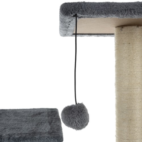 Kaķu māja / kāpelēšanas koks - stabs / nagu asināmais - 71cm, Pelēks/Bēšs | Cat House Tree with Sisal... (2)