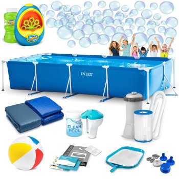 Karkasa baseins Intex 28273, 450 x 220 x 84 cm, 16-in-1 komplekts + burbuļu mašīna