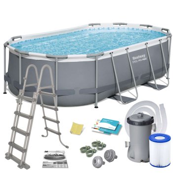 Karkasa baseins Bestway Power Steel 427x250x100 cm, 11in1 komplekts 56620