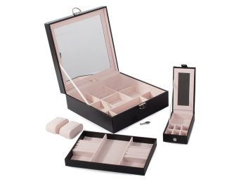 Organizators Organaizers Juvelierizstrādājumi Rotaslietu Uzglabāšanas Kaste ar Spoguli | Jewelry Case Display Box Storage Organizer With mirror