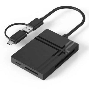 5-in-1 USB-C Atmiņas Karšu Lasītājs CF/SD/TF/MS/XD 5Gbps
