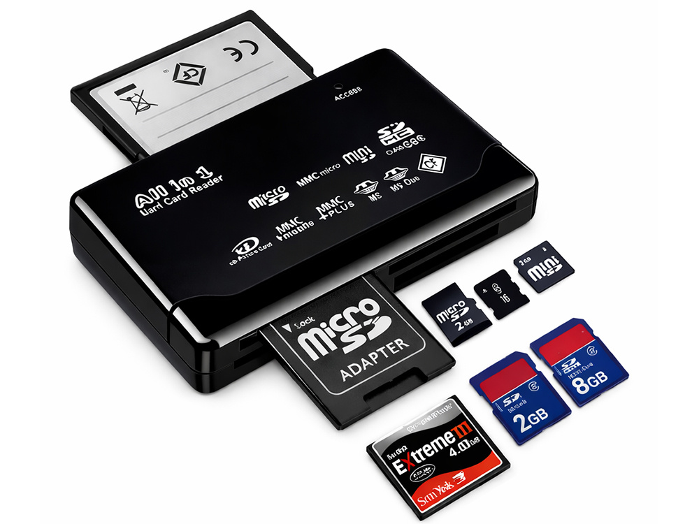 Atmiņas karšu lasītājs USB Multi CF SD Micro SD XD MS MMC (0)