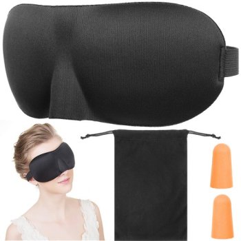 Maska un Ausu Aizbāžņi Austiņam Ceļojumiem | Sleeping Blindfold + Earplugs