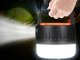 LED kempinga lampa ar akumulatoru, USB, saules paneli un tālvadību