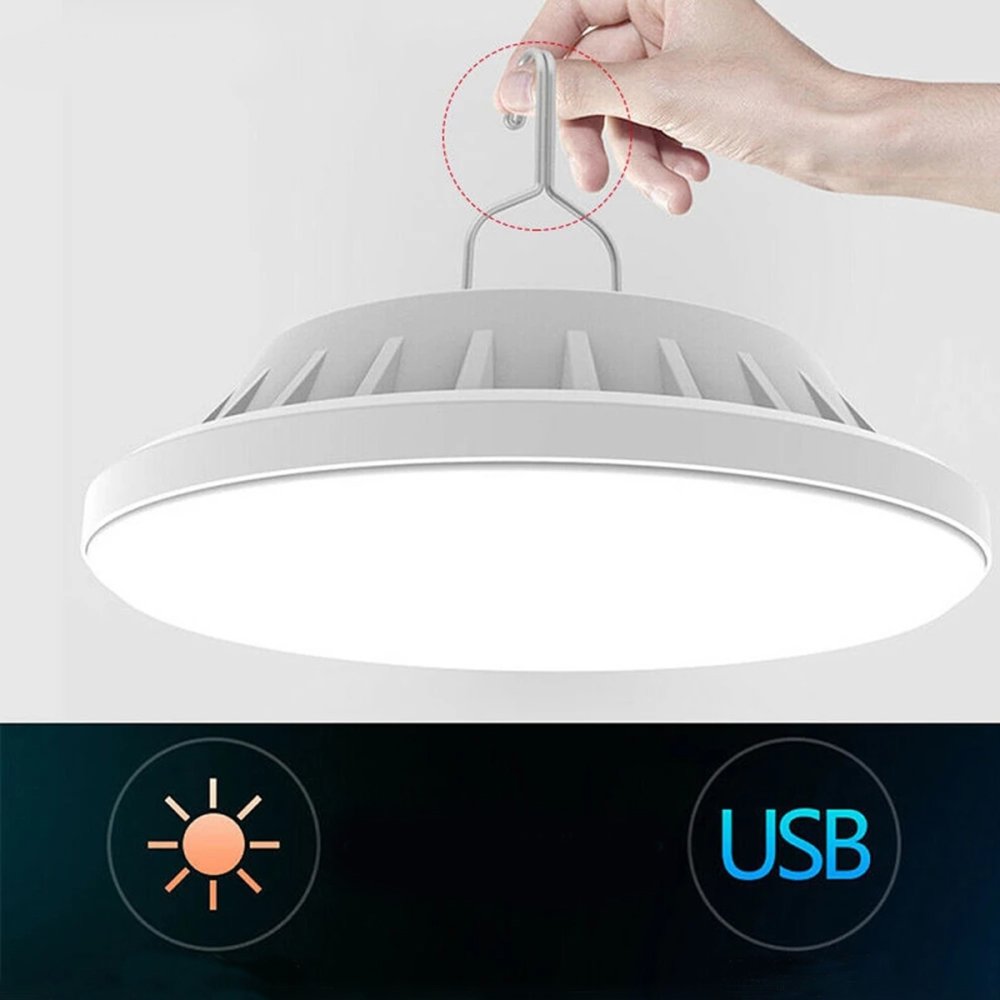 Kempinga LED lampa ar saules paneli, 60 diodes, balta (1)