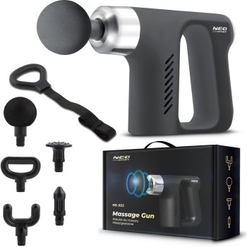 Ķermeņa masāžas pistole, muskuļu masažieris NS-502 Neo-sport, Melns | Massage Gun