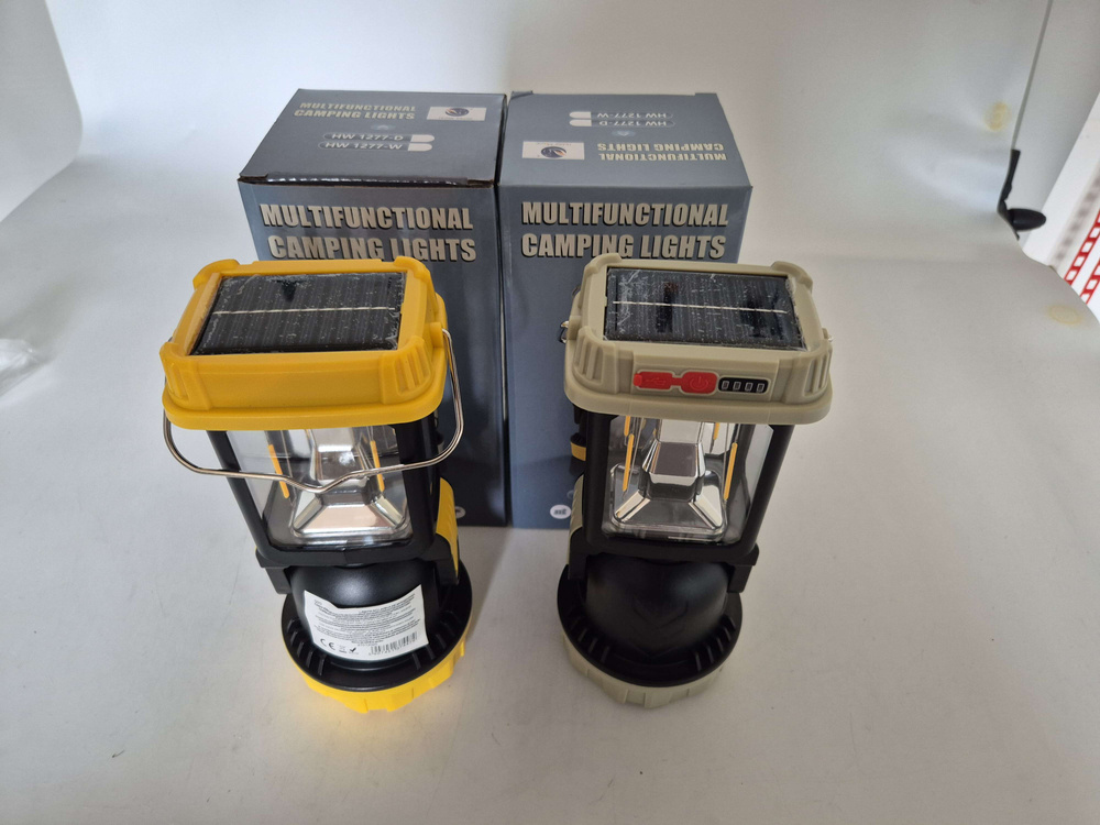 Uzlādējama solārā kempinga LED lampa ar rokturi, 5 režīmi (1)