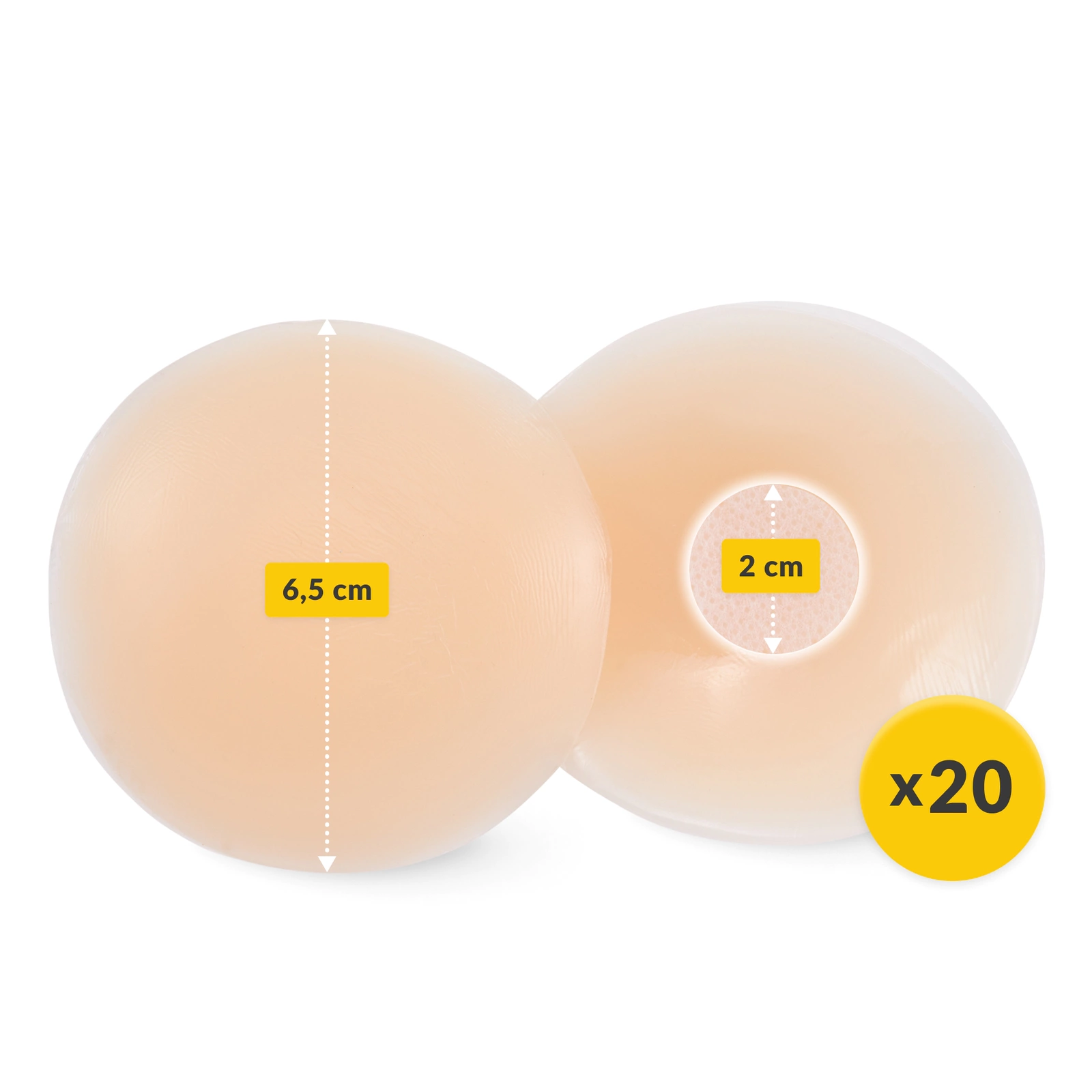 Silikona krūšu uzgaļi 4FIZJO lāses formā, 20 gab., bēšs (2)