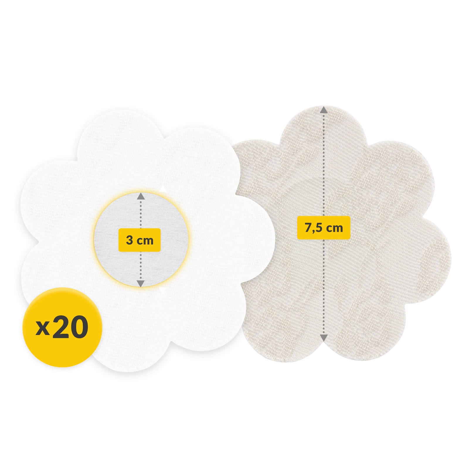 Kokvilnas krūšu galu uzlīmes 4FIZJO ziedu formā, bēšas (2)