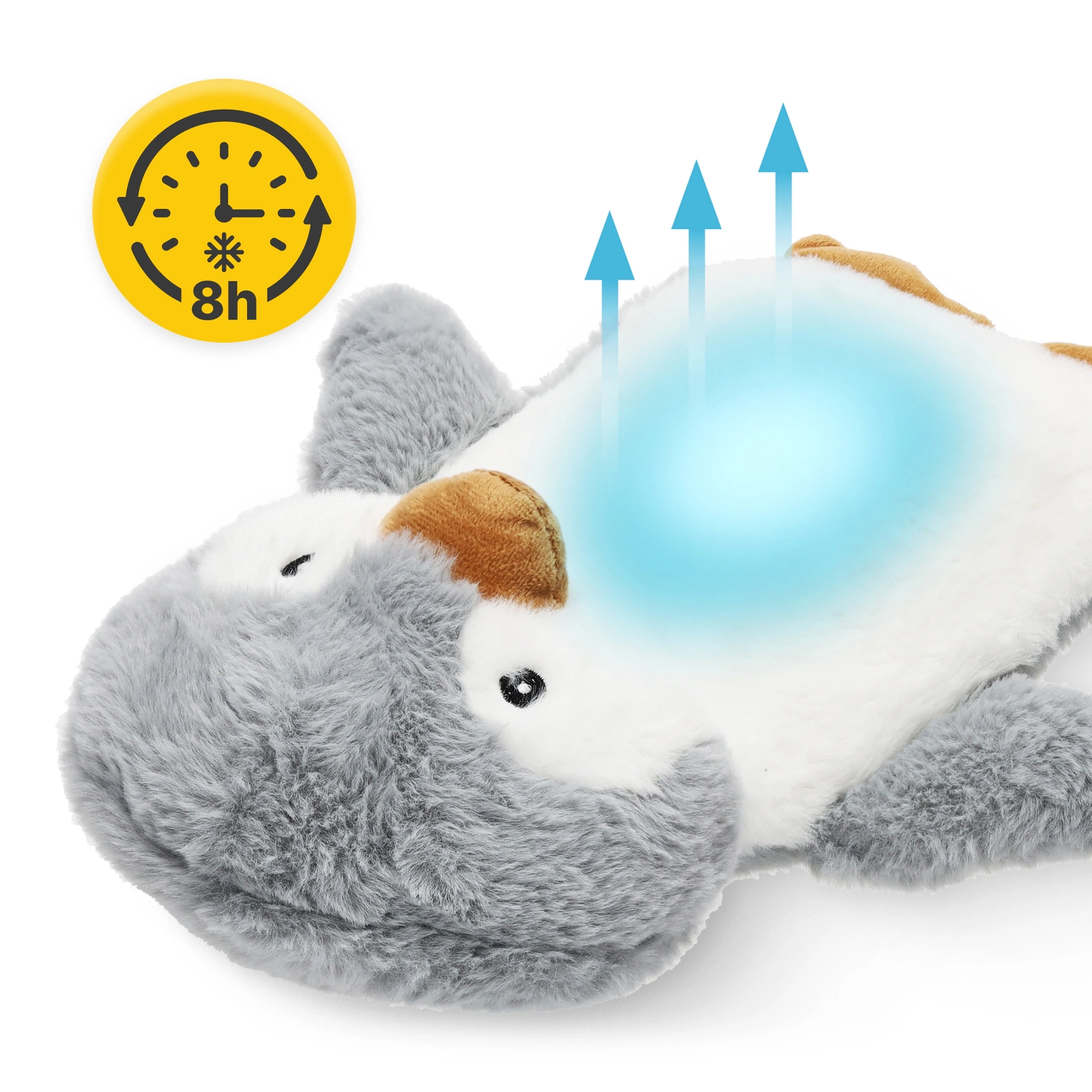 Plīša termofors bērniem 4FIZJO Pingvīns 0,75L, pelēks (2)