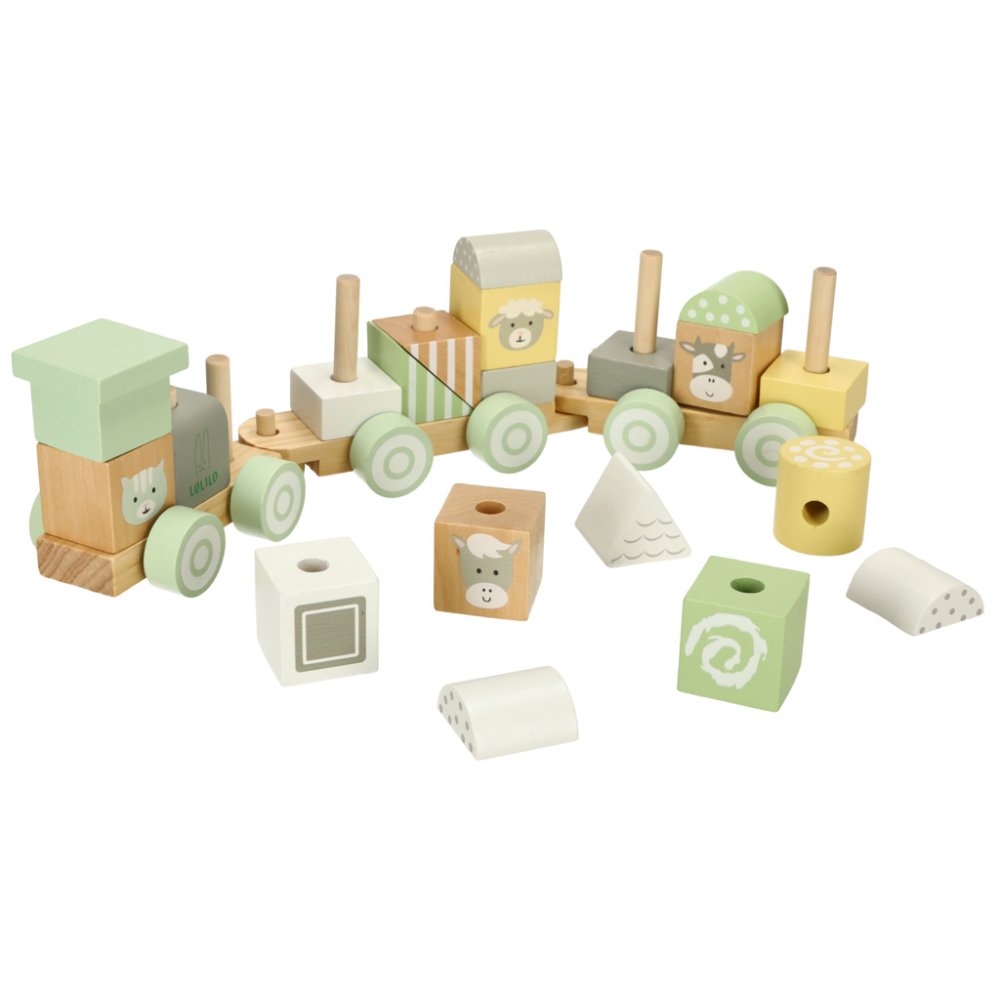 Koka vilciens - Lulilo Train - pasteļkrāsās l Wooden train Lulilo Train - pastel (1)