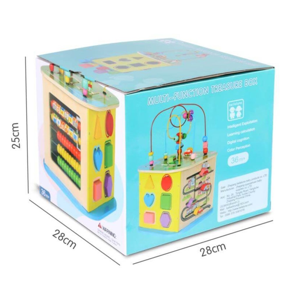 Attīstošais koka kubs ar pērlīšu labirintu (1)