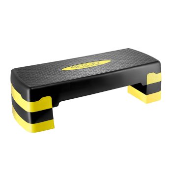 4Fizjo Aerobikas stepa sols vingrošanas pakāpiens, 3 augstuma līmeņi, dzeltena-melna | Aerobic Stepper Platform