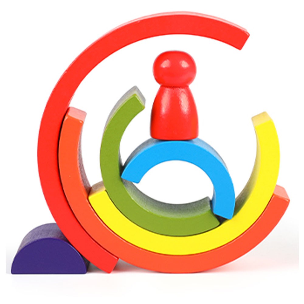 Koka klucīši Varavīksne Puzle spēle Jhtoy-281 (2)