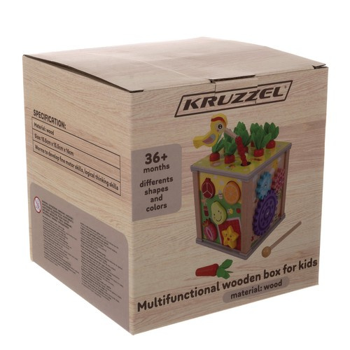 Koka Izglītojošais Kubs - Šķirotājs Kruzzel 22566 | Wooden Educational Cube Sorter (0)