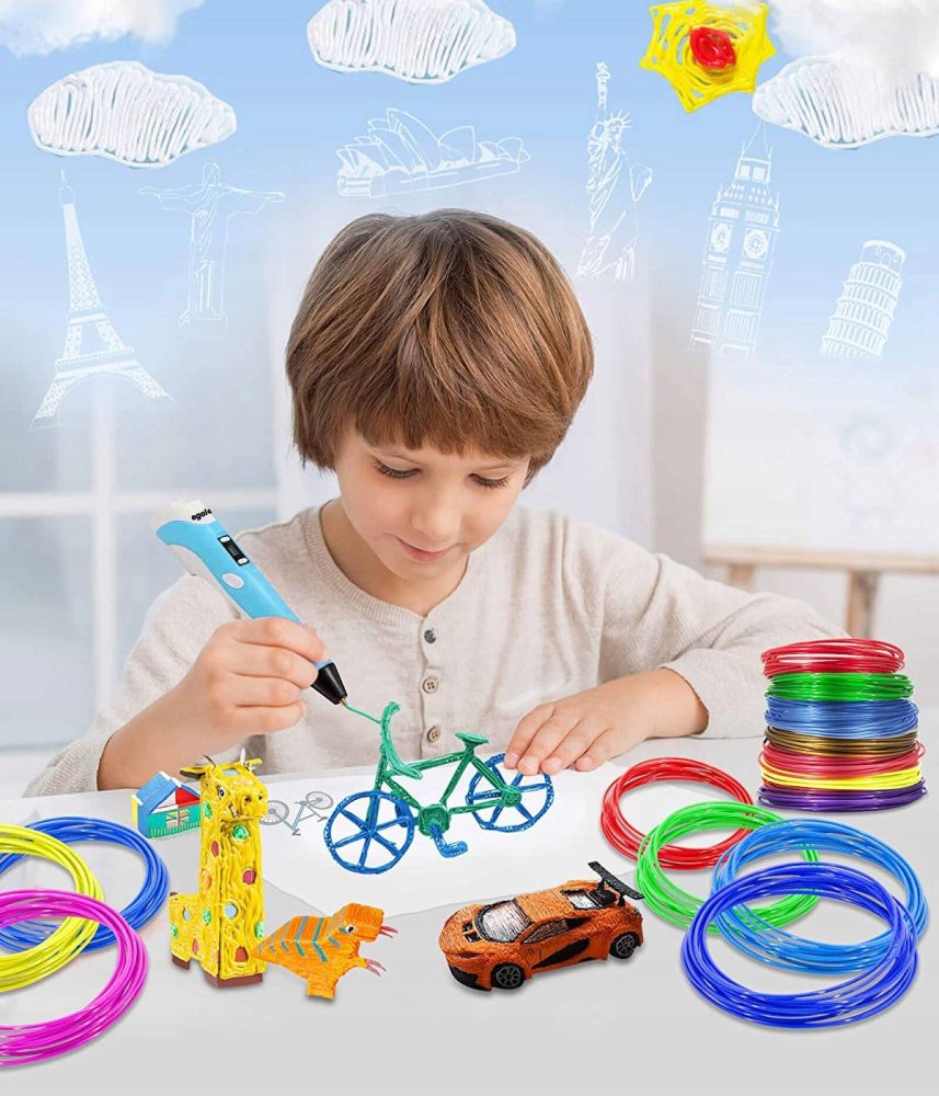 PCL Plastmasas Diegu Filamentu Pavedienu Komplekts 3D Pildspalvai 1,75mm, 100m | Set of 3D Pen Refills Cartridges... (1)