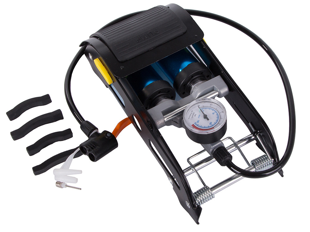 Automašīnas kāju sūknis dvīņu virzuļa gala vāciņi velosipēdu auto matraču bumbiņām | Car foot pump... (0)