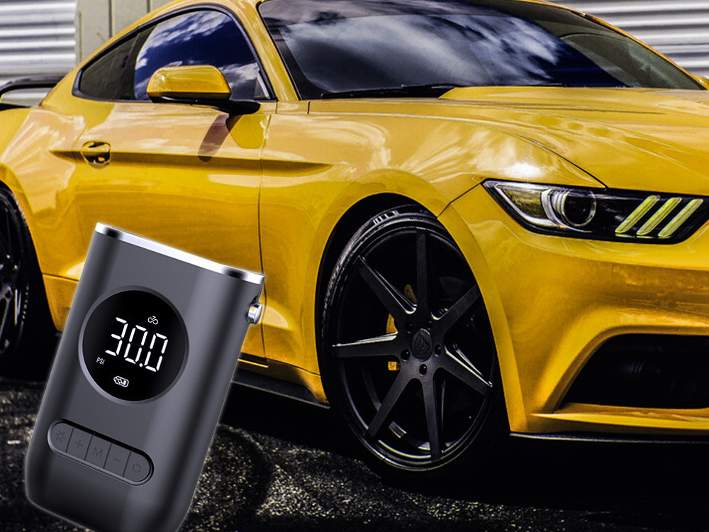 Akumulatora gaisa kompresors auto, velo riepām 10 bar ar LCD (0)