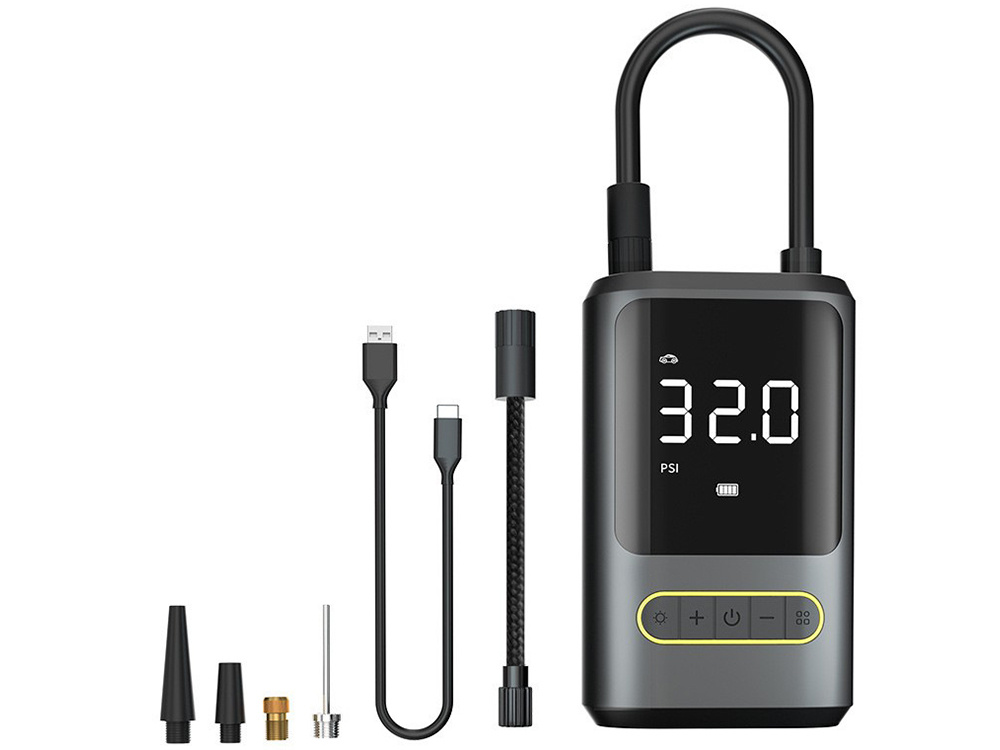 Akumulatora gaisa kompresors velosipēdam un auto ar lukturīti 10 bar LCD (0)