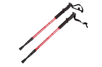 Skandināvu teleskopiskās nūjošanas staigāšanas nūjas 2 gab. komplekts, Sarkanas | Nordic Walking Stick Pole Set
