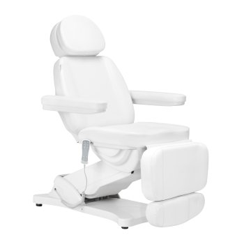 Elektriskais kosmetoloģijas krēsls Sillon Classic ar 3 motoriem, apsildāms, balts