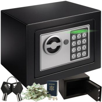 Elektroniskais seifs Ruhhy 26101 ar kodu, melns