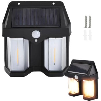 Ūdensizturīga solārā lampa ar kustības sensoru 1200lm, 3 režīmi